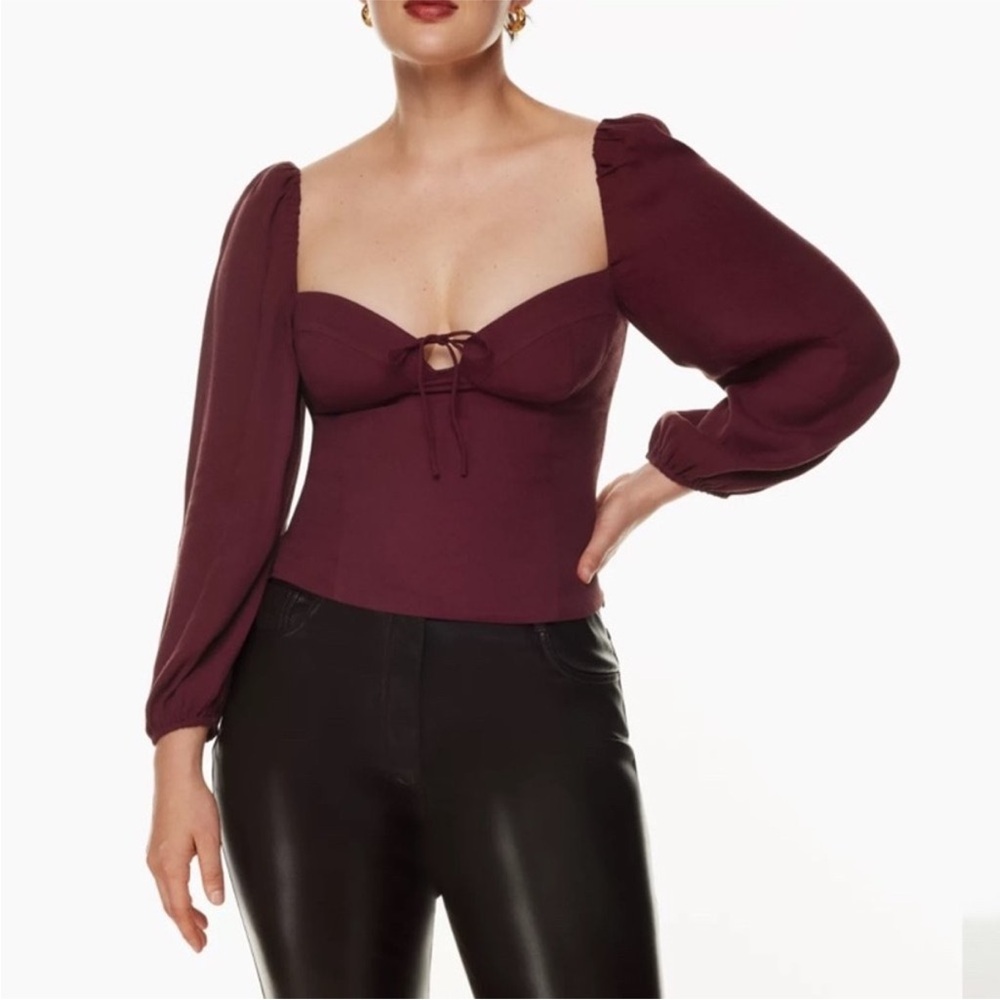 Wilfred Novella Deep Burgundy Longsleeve Blouse - S
